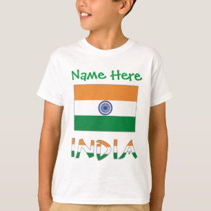 Persoonlijke India Vlag Cadeau Jongens T-shirt