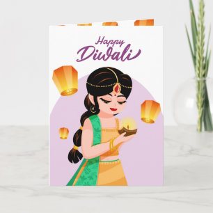 Persoonlijke Indiase meisjes Diwali zwevende lanta Kaart