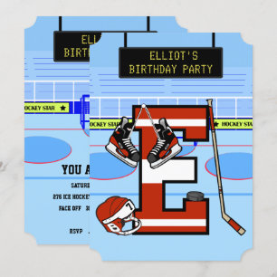 Persoonlijke Initiaal letter E Ice Hockey Kaart