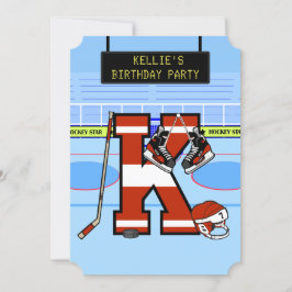 Persoonlijke Initiaal letter K Ice Hockey Kaart