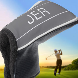 Persoonlijke Initiaal met Monogram Grijze Putter Golfheadcover