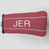 Persoonlijke Initiaal met Monogram Rode Statement Golfheadcover (Voorkant)