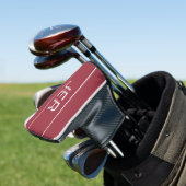 Persoonlijke Initiaal met Monogram Rode Statement Golfheadcover (Insitu)