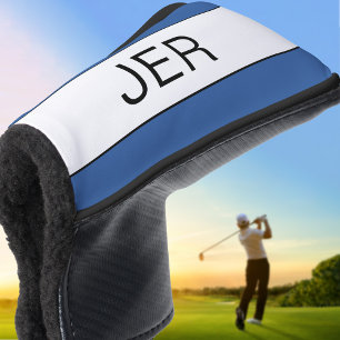 Persoonlijke Initiaal Monogram Blauwe Zwarte Putte Golfheadcover