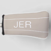 Persoonlijke Initiaal Monogram Bruine Statement Golfheadcover (Voorkant)