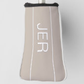 Persoonlijke Initiaal Monogram Bruine Statement Golfheadcover (Draai 90)