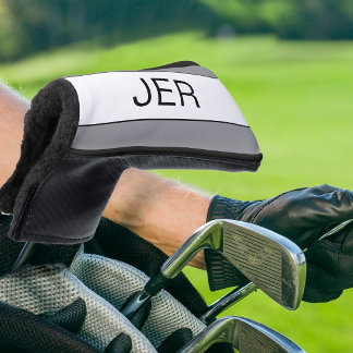 Persoonlijke Initiaal Monogram Grijs Zwarte Putter Golfheadcover