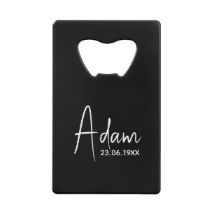 persoonlijke initialen, cadeau voor man kredietkaart flessenopener