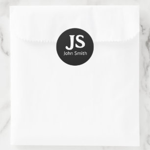 persoonlijke initialen ronde sticker