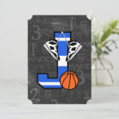 Persoonlijke initiële basketbal letter J Kaart (Staand voorkant)