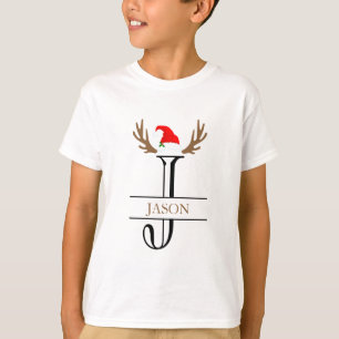 Persoonlijke initiële letter J Kerstmannenhoed en T-shirt