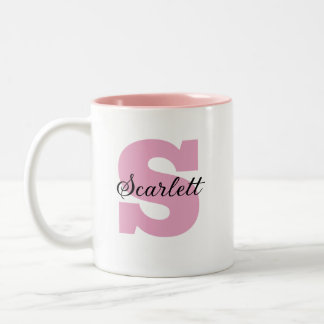 Persoonlijke initiële letter S naam monogram cadea Tweekleurige Koffiemok