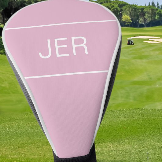 Persoonlijke initiële monogram initialen roze golfheadcover