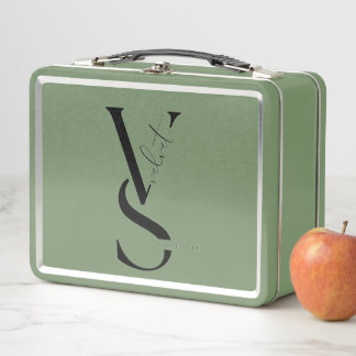 Persoonlijke initiële monogram metalen lunchbox