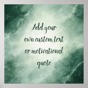 Persoonlijke Inspirerende Spreuk – Groen Marmer Poster