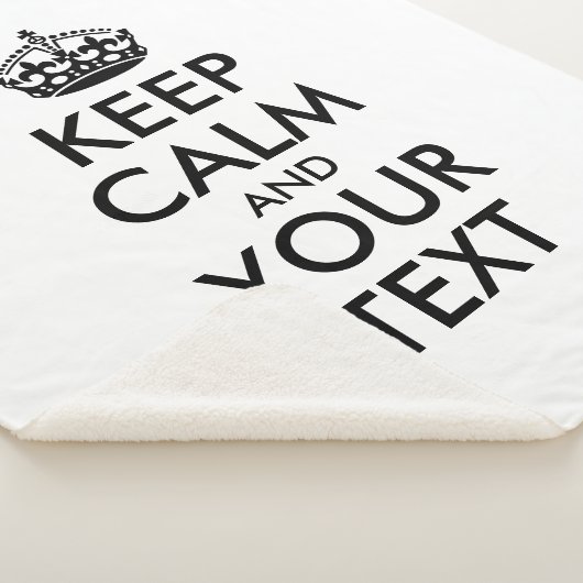 Persoonlijke internetmeme BEHOUD CALM en JOUW TEKS Sherpa Deken (3/4)