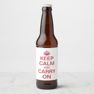 Persoonlijke internetmeme BEWAAKT CALM EN DRAAGT A Bier Etiket