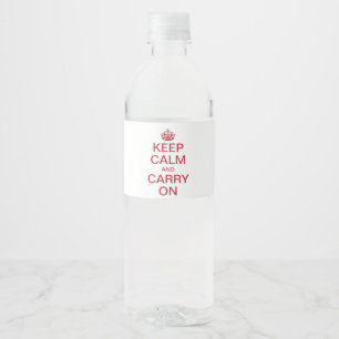 Persoonlijke internetmeme BEWAAKT CALM EN DRAAGT A Waterfles Etiket