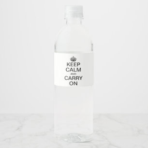 Persoonlijke internetmeme BEWAAKT CALM EN DRAAGT A Waterfles Etiket