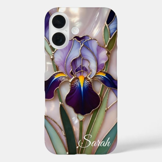 Persoonlijke Iris Bloem Hoesje Elegant (Achterkant)