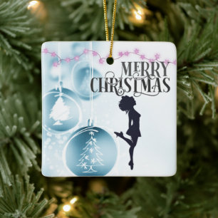 Persoonlijke Irish Dance Hard Shoe Blue Kerstmis Keramisch Ornament