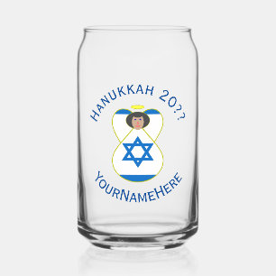 Persoonlijke Israëlische Vlag Hanukkah Engel Blikvorm Glas