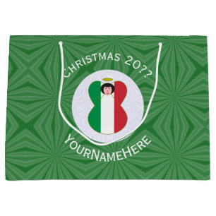 Persoonlijke Italiaanse engel kerst vlag Groot Cadeauzakje