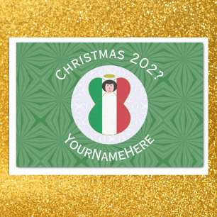 Persoonlijke Italiaanse engel kerst vlag Tissuepapier