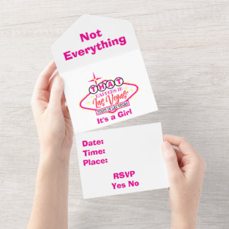 Persoonlijke It's a Girl Las Vegas All In One Uitnodiging