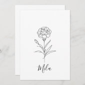 Persoonlijke januari anjer geboortedagsbloem kaart (Voorkant / Achterkant)