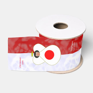 Persoonlijke Japan Engel Vlag Zwart Haar Rood Wit Grosgrain Lint