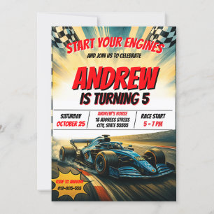 Persoonlijke jongen Sport Racing Auto Verjaardagsf Kaart