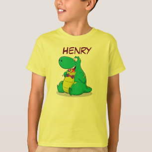 Persoonlijke jongens Dinosaur-Shirt, Jouw naam, kl T-shirt