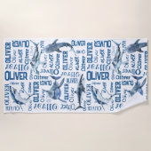 Persoonlijke jongens noemen de haaienenkollage strandlaken (Voorkant)