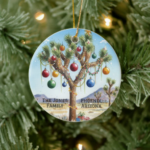 Persoonlijke Joshua Tree met Kerst Keramisch Ornament