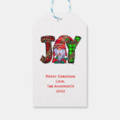 Persoonlijke Joy Gnomes Merry Kerstmis Cadeaulabel (Achterkant)