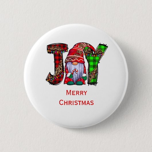Persoonlijke Joy Gnomes Merry Kerstmis Ronde Button 5,7 Cm (Voorkant)
