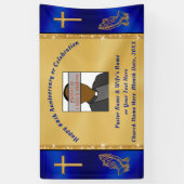 Persoonlijke Jubileum-banner voor kerken of pastor Spandoek (Verticaal)