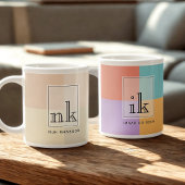 Persoonlijke Jumbo Kleurblok Mok | Monogram