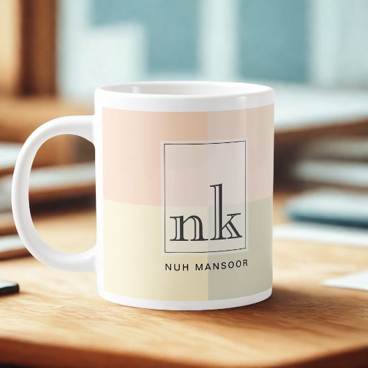Persoonlijke Jumbo Kleurblok Mok | Monogram