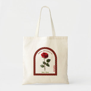 Persoonlijke June Geboortemaand Bloem Boodschappen Tote Bag