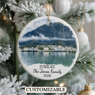 Persoonlijke Juneau versiering, op maat gemaakt Al Keramisch Ornament