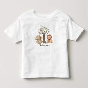 Persoonlijke Jungle Safari Dieren Leeuw Aap Kinder Shirts