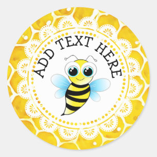 Persoonlijke kaartjes voor Honeybee Honeycomb Ronde Sticker