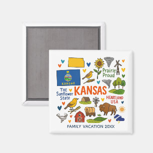 Persoonlijke Kansas-familieuitstap-aandenken Magneet