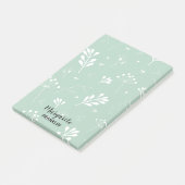 Persoonlijke Kantoor Zachte Groene Floral Post-it® Notes (Schuin)