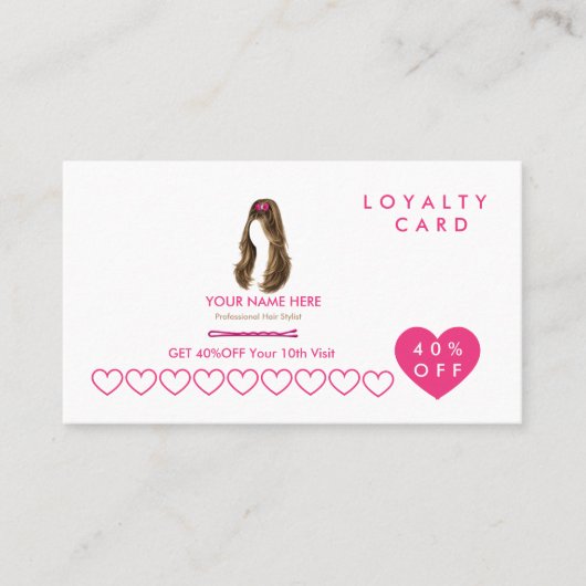 Persoonlijke Kapper Loyalty Card (Voorkant)