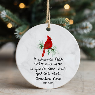 Persoonlijke Kardinaal Zeggende Herdenking Keramisch Ornament