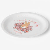 Persoonlijke kartonnen bord konijn verjaardag (Gekanteld)