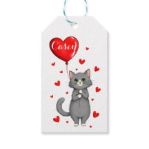 Persoonlijke kat cadeaubandje met naam